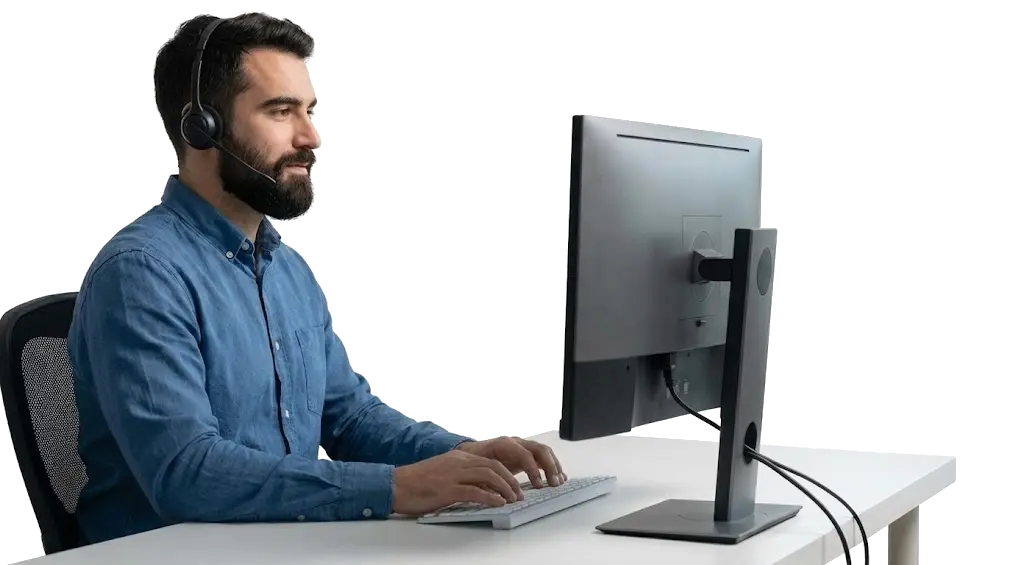 SDR working on laptop